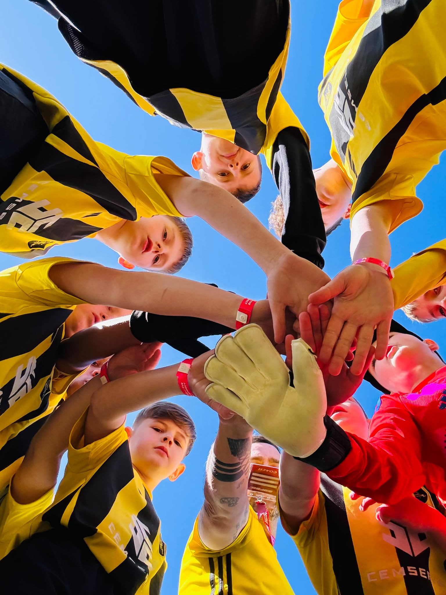 Our team showing their team spirit
